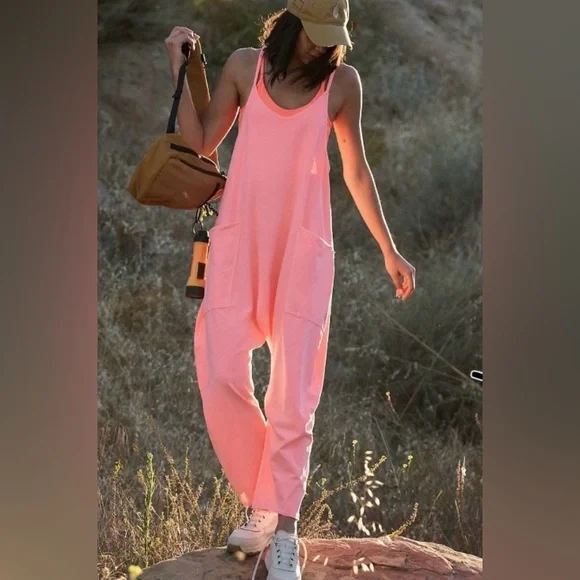 NWT FREE PEOPLE Movement Hot Shot Onesie in Guava Juice - Picture 1 of 8